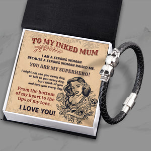 Skull Cuff Bracelet - Skull - To My Inked Mum - I Love You - Ukgbbh19001