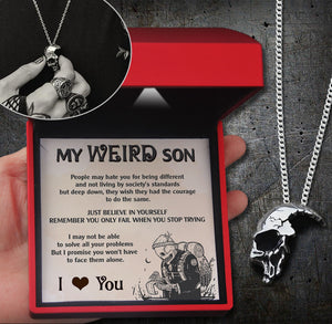 Skull Necklace - Skull - To My Weird Son - Just Believe In Yourself - Ukgnag16001