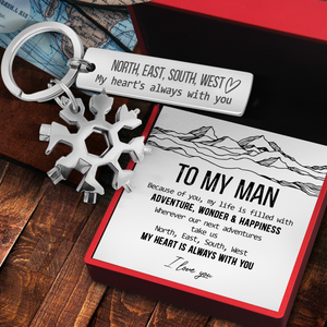 Multitool Keychain - Hiking - To My Man - My Heart Is Always With You - Ukgktb26010