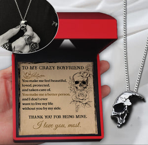 Skull Necklace - Skull - To My Boyfriend - I Love You, Most - Ukgnag12002