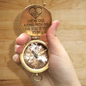 Engraved Compass - Hiking - To My Husband - Grow Old Along With Me - Ukgpb14006