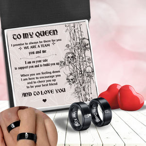 Couple Ring - Skull - To My Queen - I Promise To Always Be There For You - Ukgrlc13002