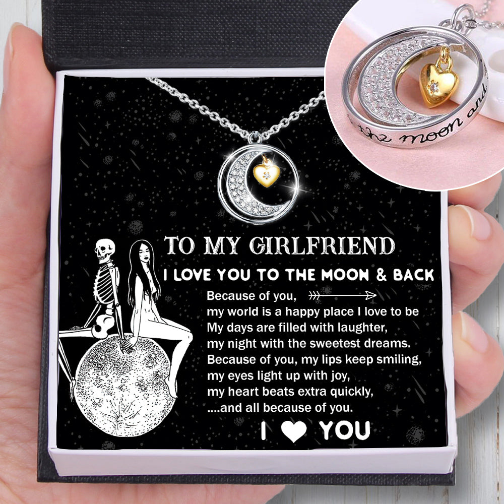 Moon Necklace - Skull - To My Girlfriend - I Love You - Ukgnzt13004