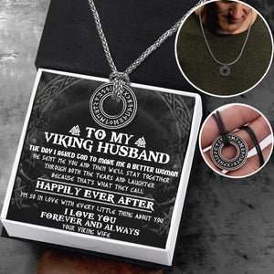 Viking Rune Necklace - Viking - To My Viking Husband - I Love You Forever & Always - Ukgndy14001