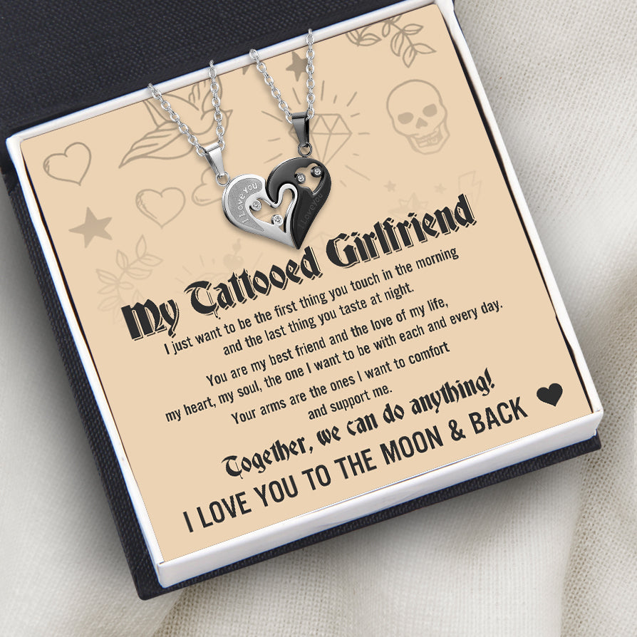 Couple Heart Necklaces - Tattoo - To My Tattooed Girlfriend - Together, We Can Do Anything - Ukglt13005