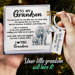 Personalized Engraved Keychain - Family - To My Grandson - I Love You - Ukgkc22002