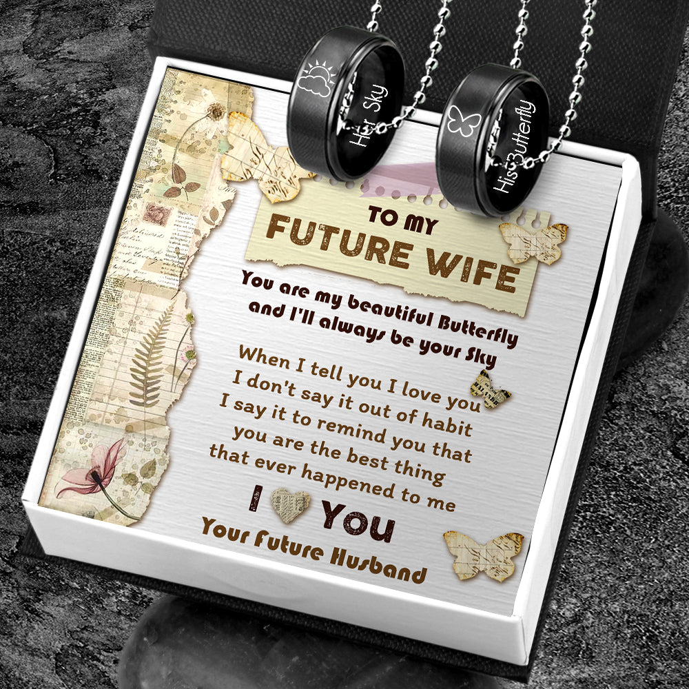 Couple Pendant Necklaces - Butterfly - To My Future Wife - You Are My Beautiful Butterfly - Ukgnw25004