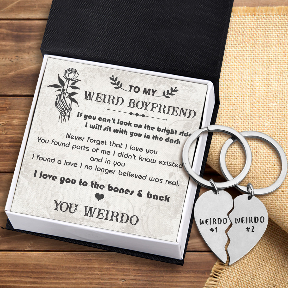 Skull Keychain Holder - Beard - To My Weird Husband - I Love You & You -  Gifts Holder