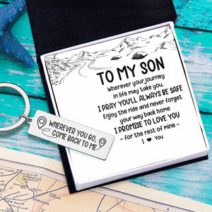 Engraved Keychain - Family - To My Son - I Love You - Ukgkc16004