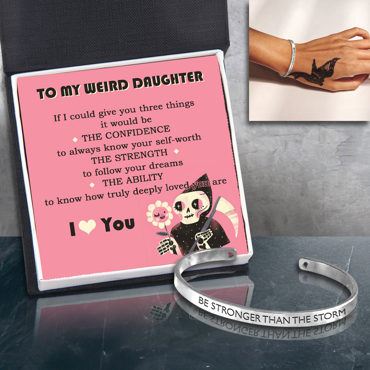 Skull Bracelet - Skull - To My Weird Daughter - How Truly Deeply Loved You Are - Ukgbzf17014