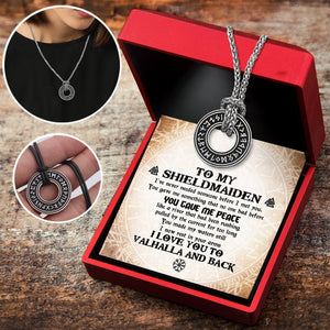 Viking Rune Necklace - Viking - To My Shield Maiden - You Gave Me Peace - Ukgndy13003