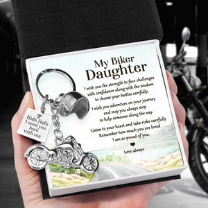 Classic Bike Keychain - Biker - To My Biker Daughter - I Am So Proud Of You - Ukgkt17003