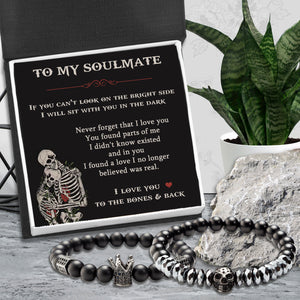 Couple Crown and Skull Bracelets - Skull - To My Soulmate - Never Forget That I Love You - Ukgbu13007