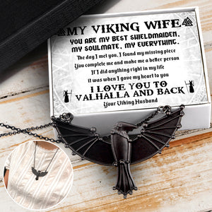 Dark Raven Necklace - Viking - To My Wife - I Love You To The Moon And Back - Ukgncm15002