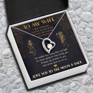 Forever Love Necklace - Skull - To My Wife - Love You To The Moon & Back - Uksnr15002