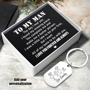Dog Tag Keychain - Family - To My Man - I Love You Forever And Always - Ukgkn26003
