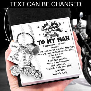 Personalized Classic Bike Keychain - Biker - To My Man - I Love You - Ukgkt26015