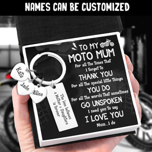 Personalised Keychain - Biker - To My Moto Mum - From Daughter - For All The Special Little Things You Do - Ukgkc19004