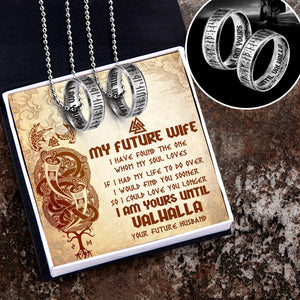 Couple Rune Ring Necklaces - Viking - To My Future Wife - I Would Find You Sooner So I Could Love You Longer - Ukgndx25003