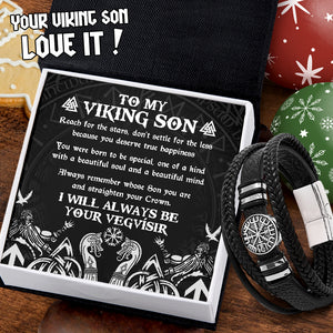 Vegvísir Bracelet - Viking - To My Viking Son  - I Will Always Be Your Vegvísir - Ukgbbo16001