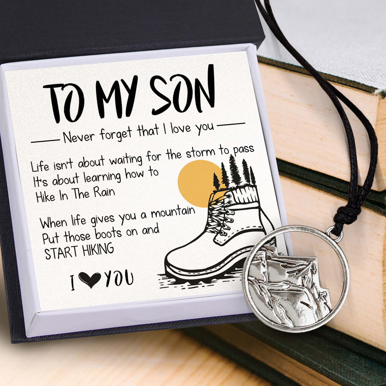 Mountain Necklace - Hiking - To My  Son - Never Forget That I Love You - Ukgnnl16003