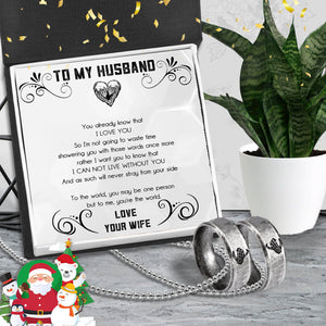 Skeleton Couple Ring Necklaces - Skull & Tatoo - To My Husband - I Love You - Ukgndx14004