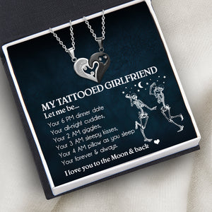 Couple Heart Necklaces - Tattoo - To My Tattooed Girlfriend - Your Forever & Always - Ukglt13002