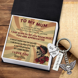 Personalised Fly Skull Keychain - Skull - From Son - To My Mum - I Love You - Ukgkem19006