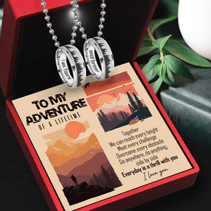 Couple Ring Necklaces - Hiking - To My Adventure Of A Life Time - Everyday Is A Thrill With You - Ukgndx26025