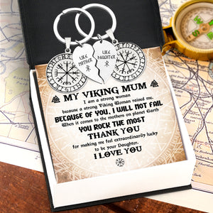 Viking Compass Couple Keychains - Viking - To My Viking Mum - Because Of You, I Will Not Fail - Ukgkes19002
