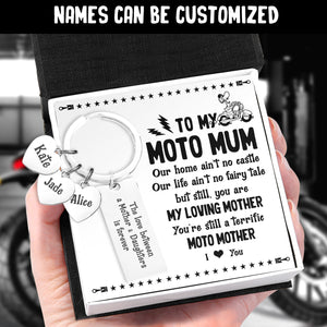 Personalised Keychain - Biker - To My Moto Mum - From Daughter - You're Still A Terrific Moto Mother - Ukgkc19003