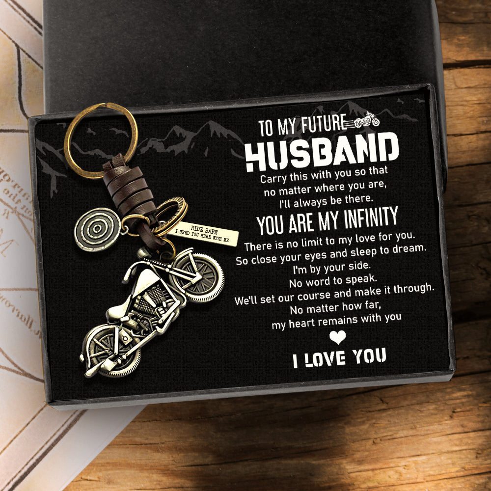 Motorcycle Keychain - To My Future Husband - Ride Safe I Need You Here With Me - Ukgkx24002 - Love My Soulmate