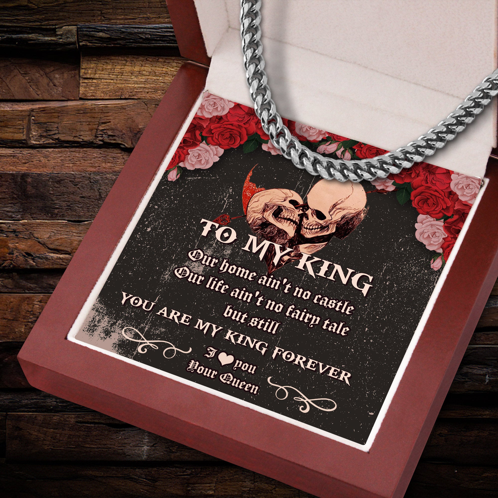 Cuban Link Chain - Skull - To My King - I Love You - Ukssb26007