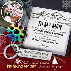 Multitool Keychain - Hiking - To My Man - My Heart Is Always With You - Ukgktb26010