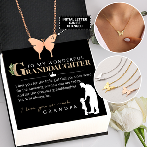 Personalized Butterfly Necklace - Family - To My Wonderful Granddaughter - I Love You So Much - Ukgncn23001