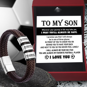 Leather Bracelet - Football - To My Son - I Pray You'll Always Be Safe - Ukgbzl16019