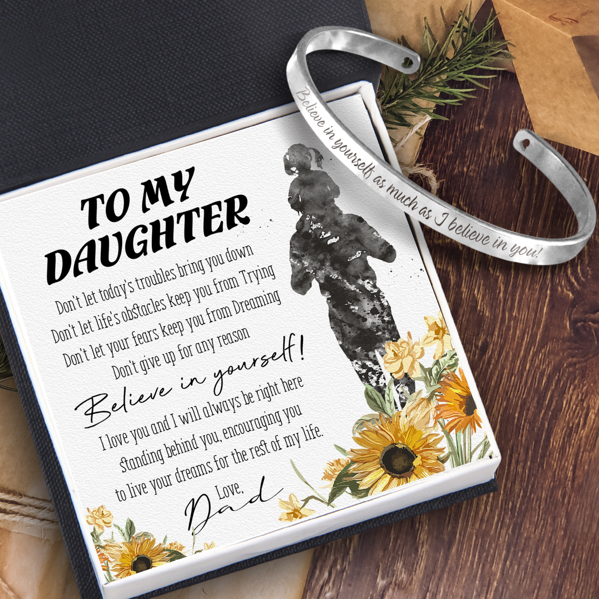 Daughter's Bracelet - Family - To My Daughter - Believe In Yourself - Ukgbzf17019