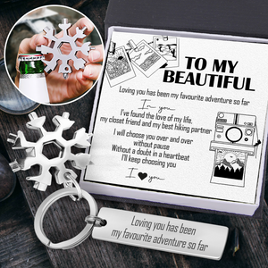 Outdoor Multitool Keychain - Hiking - To My Beautiful - Loving You Has Been My Favorite Adventure So Far - Ukgktb13001
