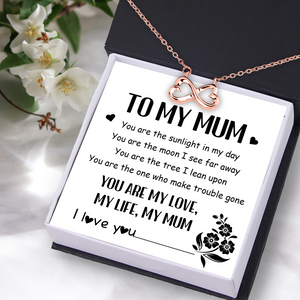 Infinity Heart Necklace - Family - To My Mum - You Are The Sunlight In My Day - Ukgna19003