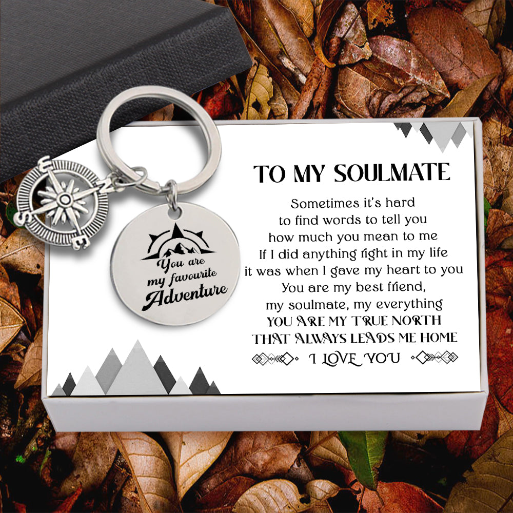 Compass Keychain - Travel - To My Soulmate - You Are My True North That Always Leads Me Home - Ukgkw13002