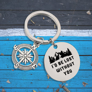 Personalised Compass Keychain - To My Man - I'd Be Lost Without You - Ukgkw26003 - Love My Soulmate