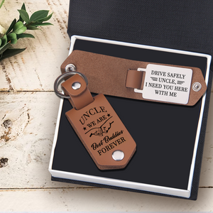 Message Leather Keychain - Family - To My Uncle - I Need You Here With Me - Ukgkeq29010