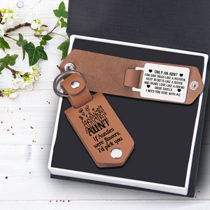 Message Leather Keychain - Family - To My Aunt - Only An Aunt Can Give Hugs Like A Mother - Ukgkeq30003