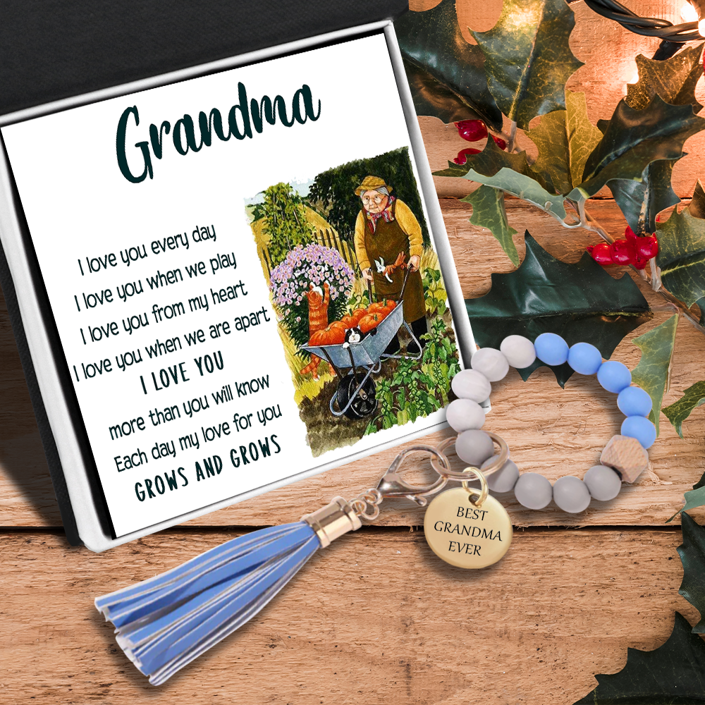 Silicone Bracelet Keychain - For Garden Lover - To My Grandma - I Love You More Than You Will Know -  Ukgkzq21003