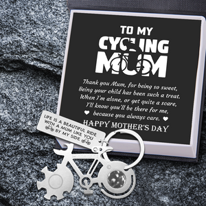 Bike Multitool Repair Keychain - Cycling - To My Mum - Life Is A Beautiful Ride With A Mum Like You By My Side - Ukgkzn19002