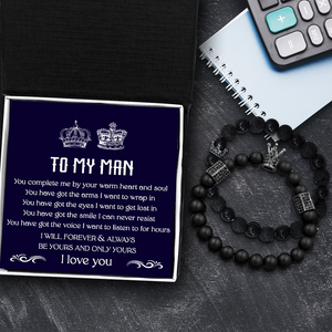 Personalised King & Queen Couple Bracelets - Family - To My Man - Be Yours And Only Yours - Ukgbae26005
