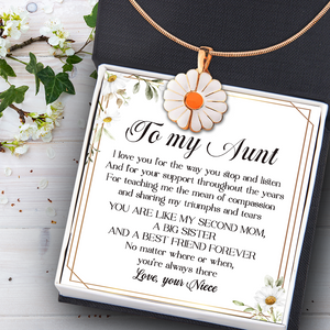 Hidden Message Daisy Necklace - Family - To My Aunt - You Are Like My Second Mom, A Big Sister And A Best Friend Forever - Ukgngi30008