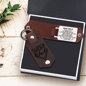 Message Leather Keychain - Family - To My Uncle - I Love You - Ukgkeq29008