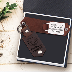 Message Leather Keychain - Family - To My Uncle - I Need You Here With Me - Ukgkeq29010