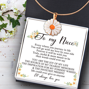 Hidden Message Daisy Necklace - Family - To My Niece - I'll Always Love You - Ukgngi28018